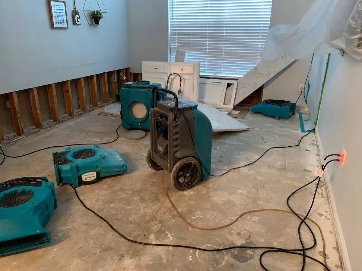 Dehumidifier in flood-cut room for Water Extraction & Removal in Shelby